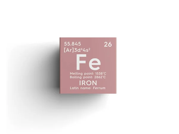 Eisen. ferrum. Übergangsmetalle. chemisches Element des Mendelejew-Periodensystems. — Stockfoto
