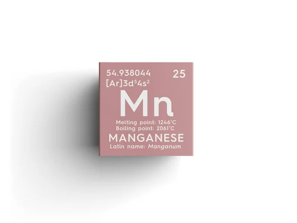 Manganeso. Manganum. Metales de transición. Elemento químico de la tabla periódica de Mendeleev . — Foto de Stock