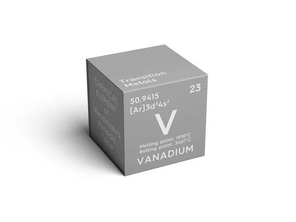 Vanadium. Übergangsmetalle. chemisches Element des Mendelejew-Periodensystems. — Stockfoto
