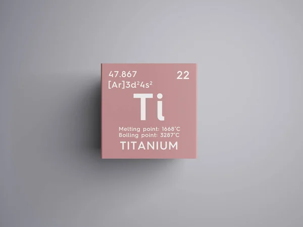 Titan. Přechodné kovy. Chemický prvek Mendělejevovy periodické tabulky. — Stock fotografie