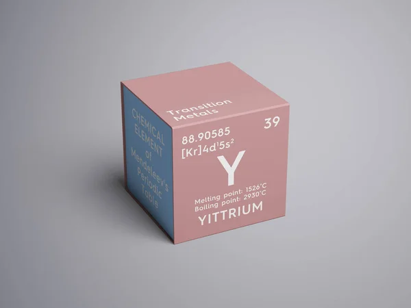 Yittrium. Overgangsmetalen. Scheikundig Element van Mendeleev van periodieke tabel. — Stockfoto