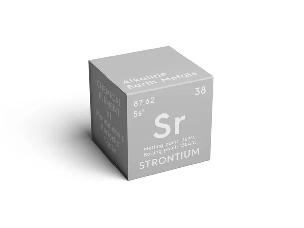 Du strontium. Métaux alcalins de terre. Élément chimique du tableau périodique de Mendeleev . — Photo