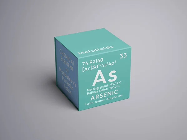 비소입니다. Arsenicum입니다. 비금속입니다. 멘델레예프의 주기율표의 화학 원소. — 스톡 사진