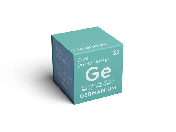 Germanium. Polokovy. Chemický prvek Mendělejevovy periodické tabulky. — Stock fotografie