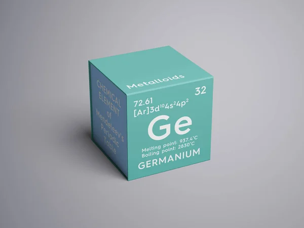 Germanium. Polokovy. Chemický prvek Mendělejevovy periodické tabulky. — Stock fotografie