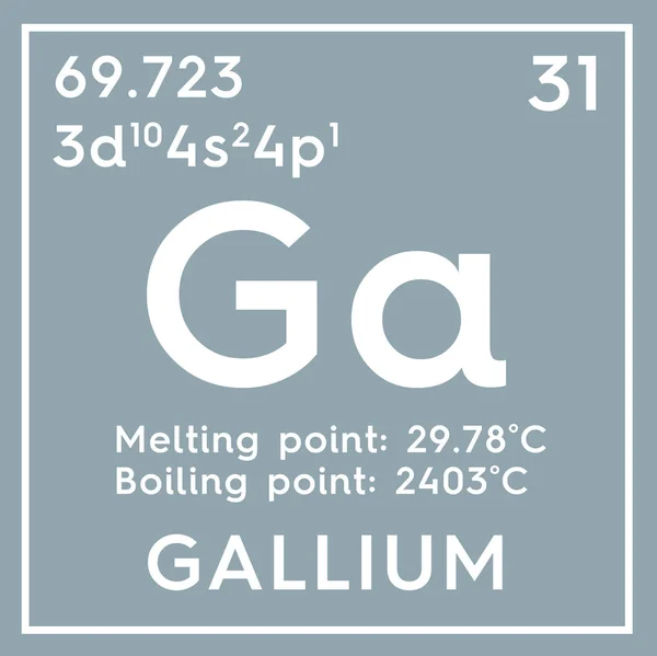 Gallium. Na overgang metalen. Scheikundig Element van Mendeleev van periodieke tabel. — Stockfoto