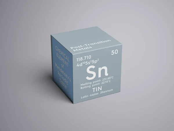 주석입니다. Stunnam입니다. 후 금속 전환. 멘델레예프의 주기율표의 화학 원소. — 스톡 사진