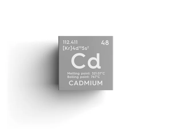 Kadmium. Övergångsmetaller. Grundämne i periodiska systemet mendeleevs. — Stockfoto