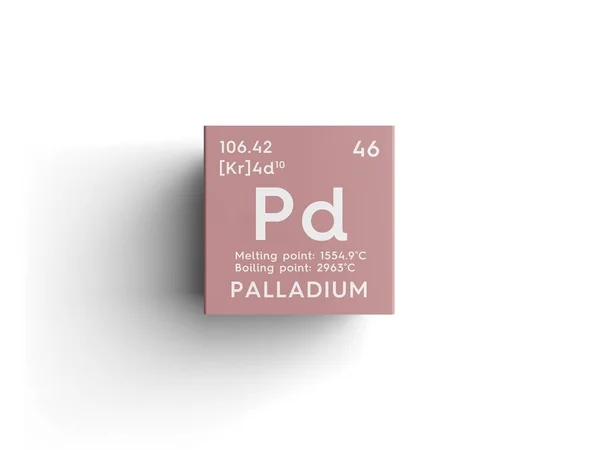 Paladio. Metales de transición. Elemento químico de la tabla periódica de Mendeleev . —  Fotos de Stock