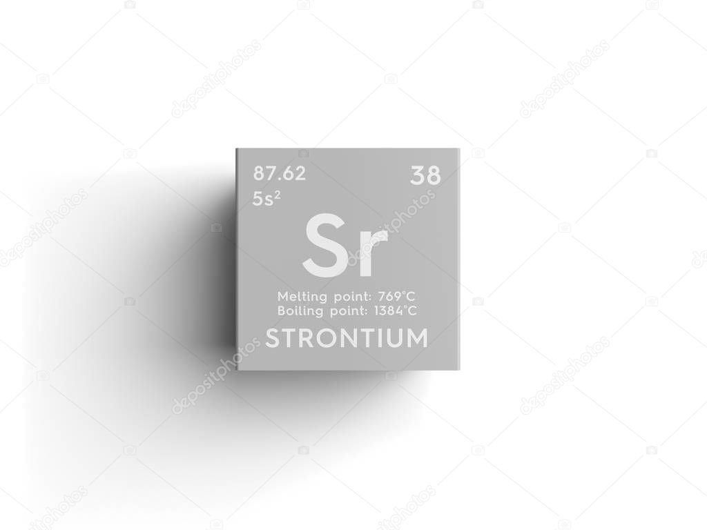 Strontium. Alkaline earth metals. Chemical Element of Mendeleev's Periodic Table.