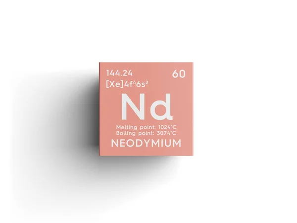 Neodym. Lanthanoids. Grundämne i periodiska systemet mendeleevs. — Stockfoto