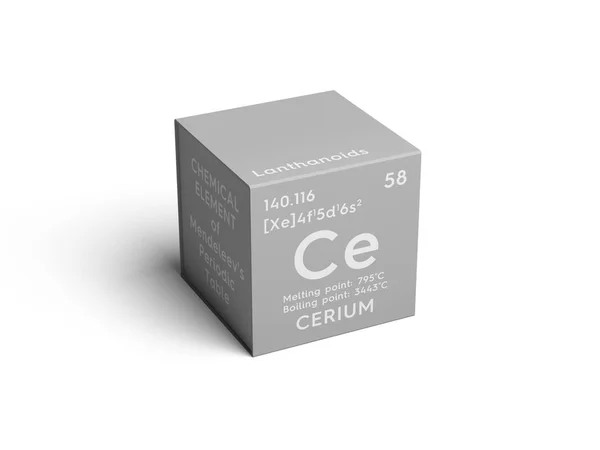 Du cérium. Des lanthanoïdes. Élément chimique du tableau périodique de Mendeleev . — Photo