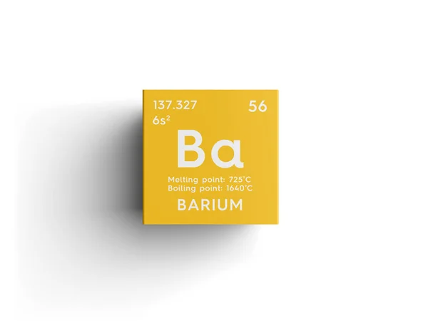 Bario. Metales alcalinos de la tierra. Elemento químico de la tabla periódica de Mendeleev . — Foto de Stock