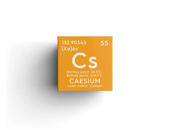 Sezyum. Sezyum. Alkali metaller. Kimyasal Element Mendeleev'ın periyodik tablo. — Stok fotoğraf