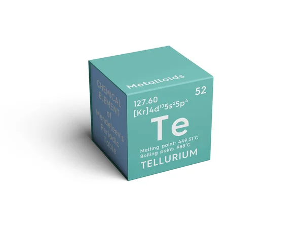 Tellurium. Metaloides. Elemento químico de la tabla periódica de Mendeleev . — Foto de Stock