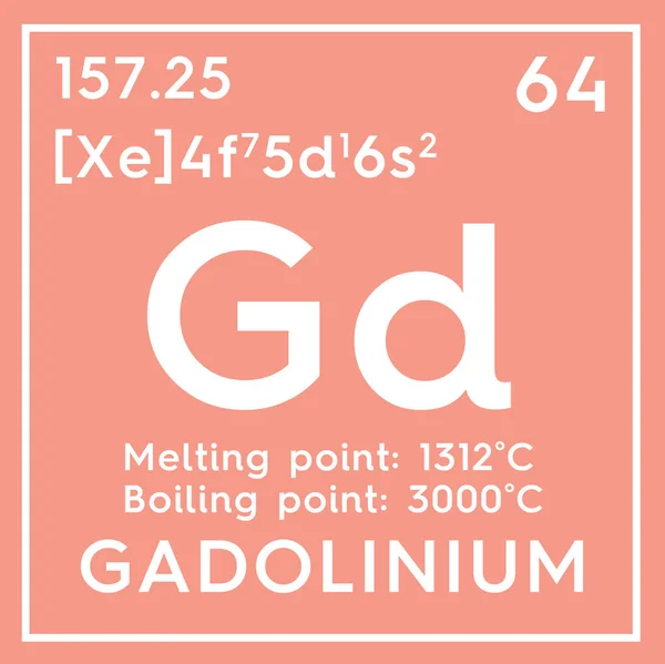 Gadolinium. Lanthanoids. Scheikundig Element van Mendeleev van periodieke tabel. — Stockfoto