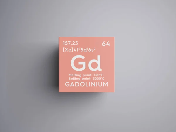 Gadolinia. Lanthanoids. Chemický prvek Mendělejevovy periodické tabulky. — Stock fotografie