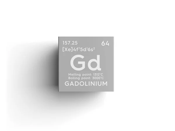 Gadolinium. Lanthanoids. Grundämne i periodiska systemet mendeleevs. — Stockfoto