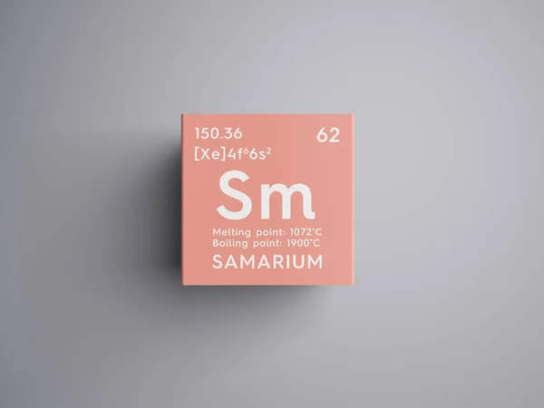 Samario. Lanthanoids. Elemento químico de la tabla periódica de Mendeleev — Foto de Stock