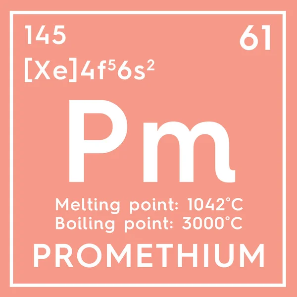 Promethium. Lanthanoids. Chemický prvek Mendělejevovy periodické tabulky. — Stock fotografie