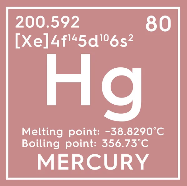 Mercury. Transition metals. Chemical Element of Mendeleev's Periodic Table. — Stock Photo, Image