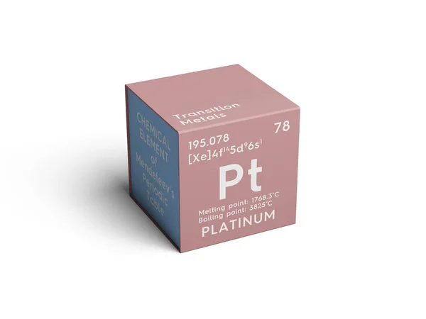 Platino. Metales de transición. Elemento químico de la tabla periódica de Mendeleev . — Foto de Stock