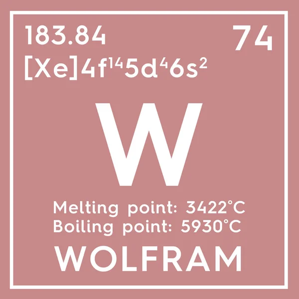 Wolfram. Overgangsmetalen. Scheikundig Element van Mendeleev van periodieke tabel. — Stockfoto