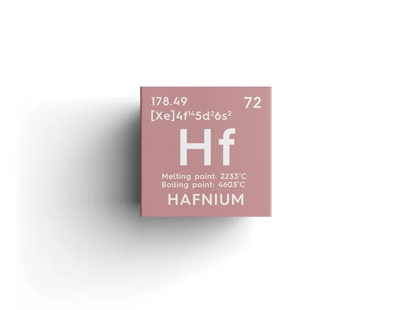 Hafnium. Átmeneti fémek. Kémiai elem a Periódusos rendszer Mengyelejev barátait. — Stock Fotó
