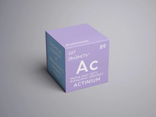 Actinium. Actinoids. Chemický prvek Mendělejevovy periodické tabulky. — Stock fotografie