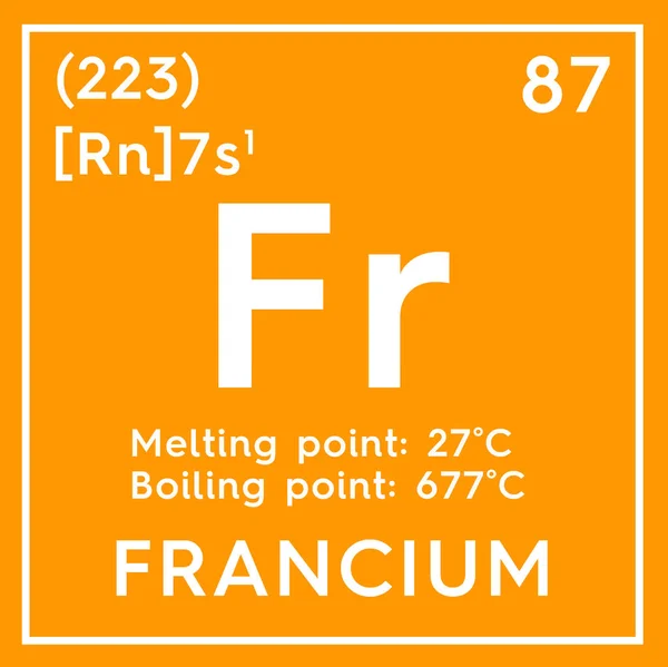 Francium. Alkalimetalle. chemisches Element des Mendelejew-Periodensystems. — Stockfoto