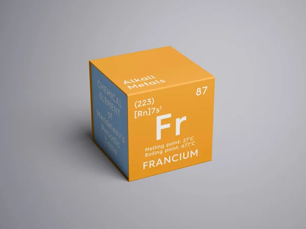 Francium. Metais alcalinos. Elemento químico da tabela periódica de Mendeleev . — Fotografia de Stock