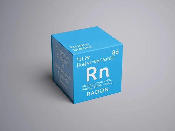 Radon. Edelgassen. Scheikundig Element van Mendeleev van periodieke tabel. — Stockfoto