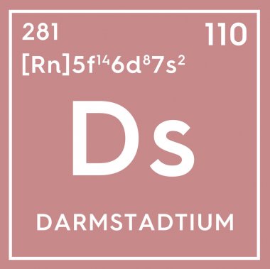 Darmstadtium. Geçiş metaller. Kimyasal Element Mendeleev'ın periyodik tablo. 