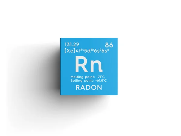 Radon. Nemesgázok. Kémiai elem a Periódusos rendszer Mengyelejev barátait. — Stock Fotó