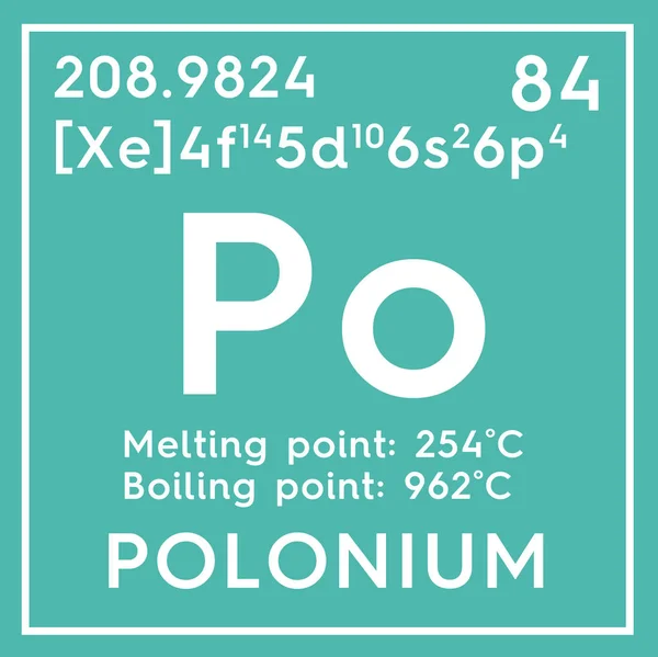 Polónio. Metaloides. Elemento químico da tabela periódica de Mendeleev . — Fotografia de Stock