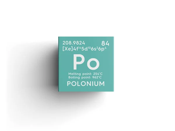 Polonium. Metalloïden. Scheikundig Element van Mendeleev van periodieke tabel. — Stockfoto