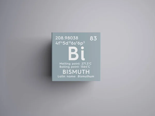 Bismuto. Bishmuthum. Metales post-transición. Elemento químico de la tabla periódica de Mendeleev . — Foto de Stock