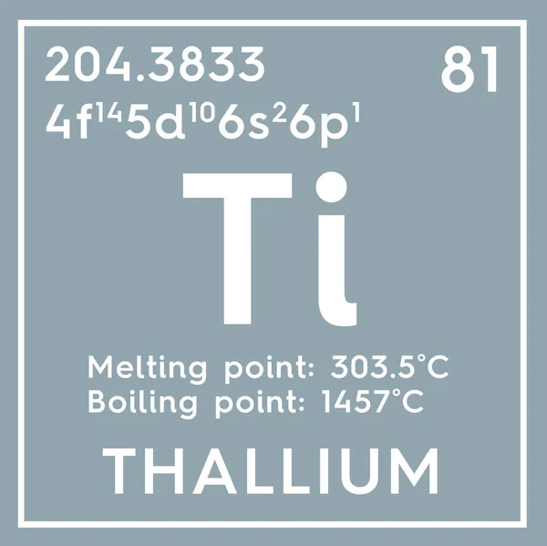 Thalium. Po přechodné kovy. Chemický prvek Mendělejevovy periodické tabulky. — Stock fotografie