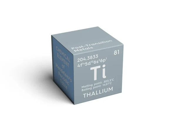 Thallium. Metais pós-transição. Elemento químico da tabela periódica de Mendeleev . — Fotografia de Stock