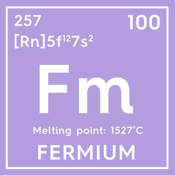 Фермий. Актиноиды. Химический элемент периодической таблицы Менделеева . — стоковое фото