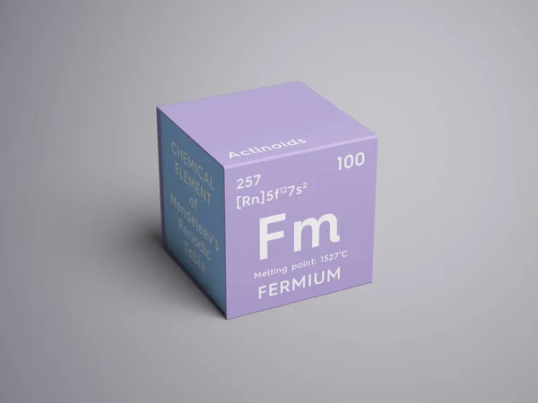 Fermium. Actinoids. Kémiai elem a Periódusos rendszer Mengyelejev barátait. — Stock Fotó