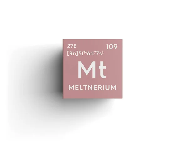 Meltnerium. Övergångsmetaller. Grundämne i periodiska systemet mendeleevs. — Stockfoto
