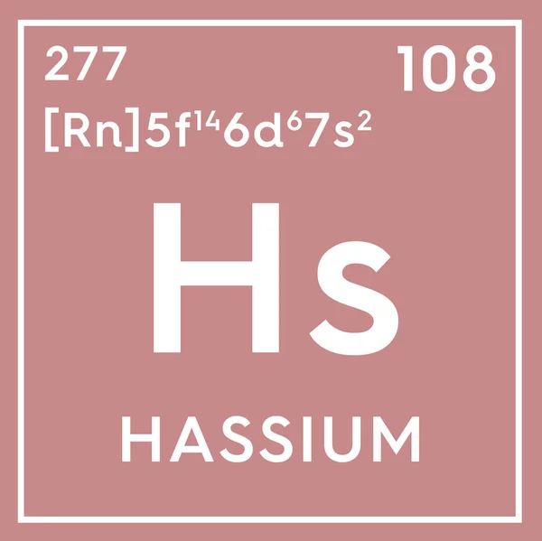 Hassium. Transition metals. Chemical Element of Mendeleev's Periodic Table. — Stock Photo, Image