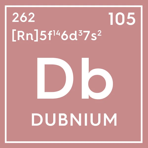Dubnium. Métaux de transition. Élément chimique du tableau périodique de Mendeleev . — Photo