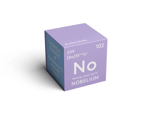 Nobelium. Actinoids. Kémiai elem a Periódusos rendszer Mengyelejev barátait. — Stock Fotó