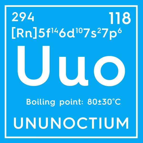 Ununoctium. Des gaz nobles. Élément chimique du tableau périodique de Mendeleev . — Photo