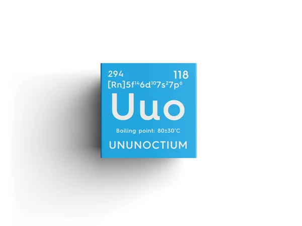 Ununócio. Gases nobres. Elemento químico da tabela periódica de Mendeleev . — Fotografia de Stock