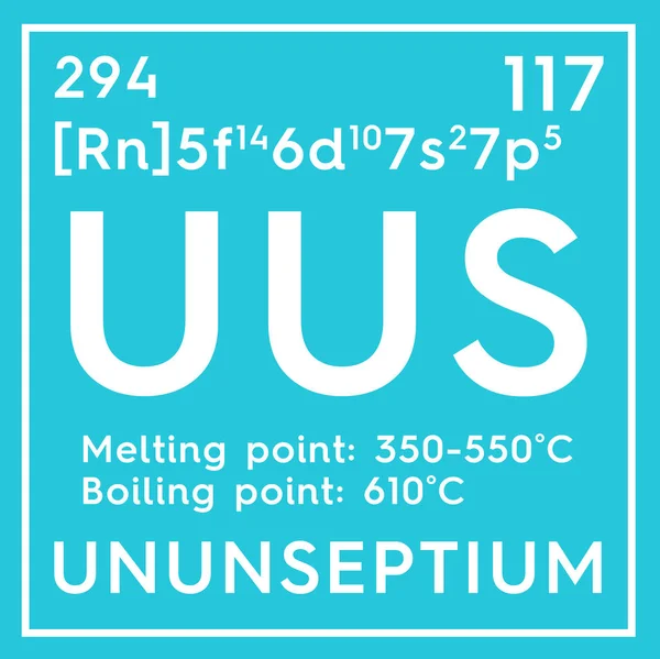 Unisseptium. Halogéneos. Elemento químico da tabela periódica de Mendeleev . — Fotografia de Stock