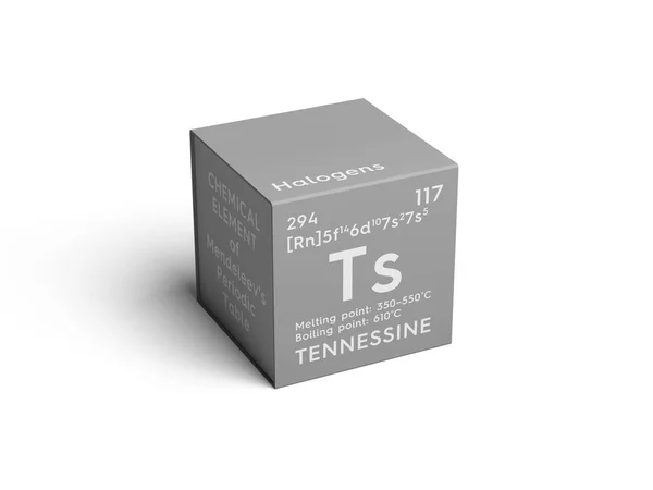 Tennessine입니다. 할로겐입니다. 멘델레예프의 주기율표의 화학 원소. — 스톡 사진