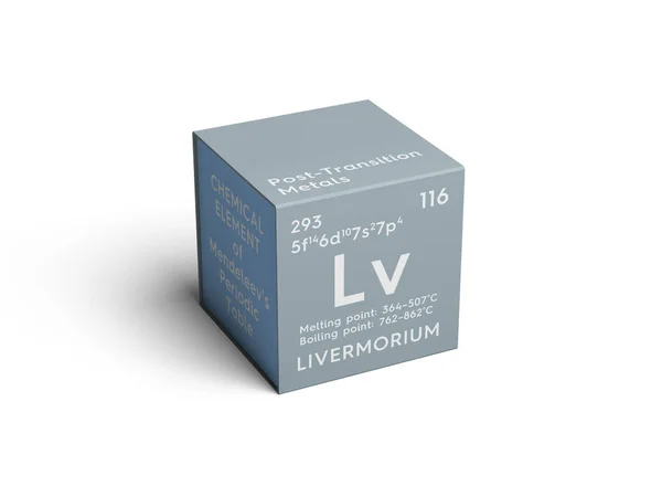 Livermorium. Po přechodné kovy. Chemický prvek Mendělejevovy periodické tabulky. — Stock fotografie